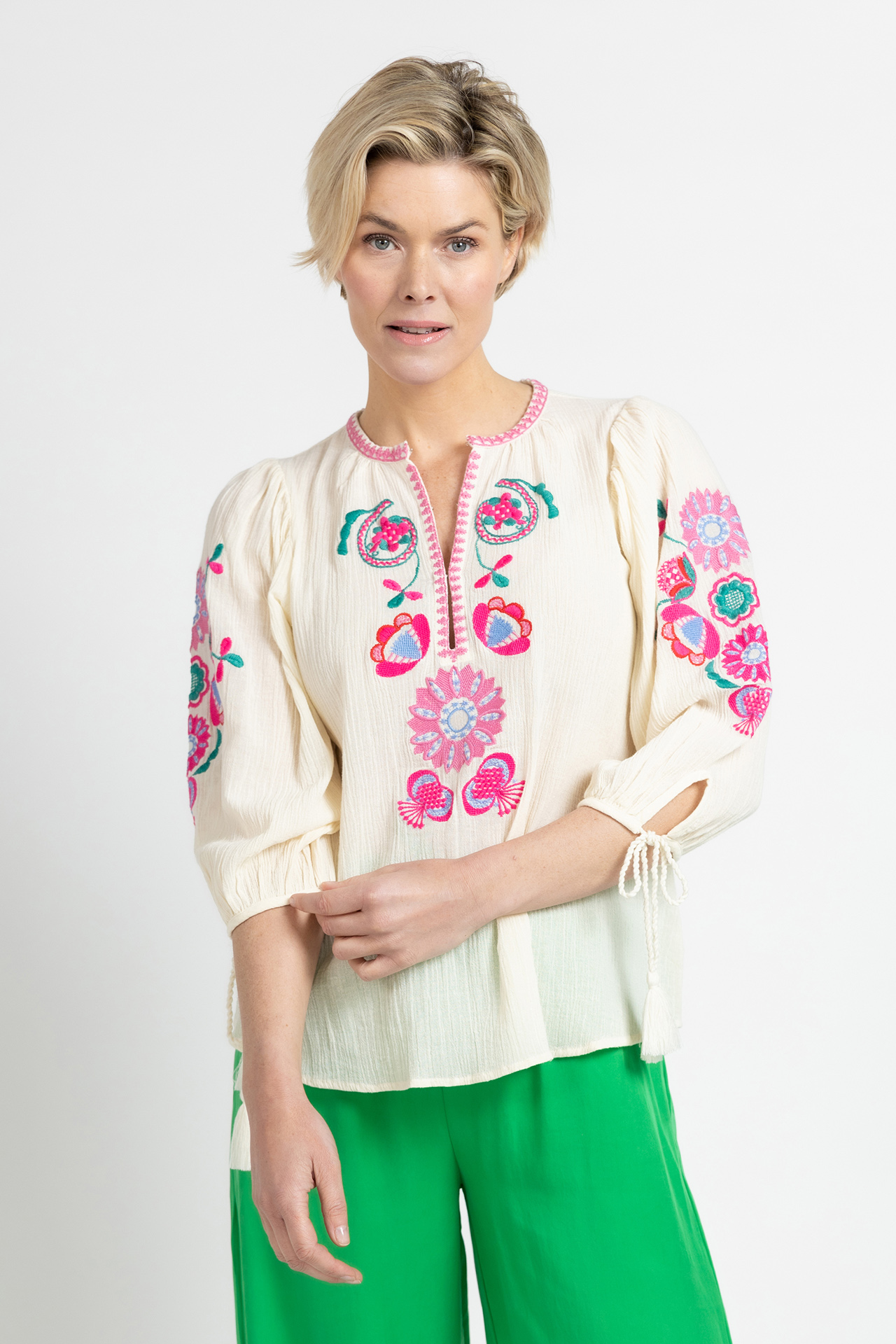 maat Bevestiging maat Antik Batik blouse - Modehuis Blok